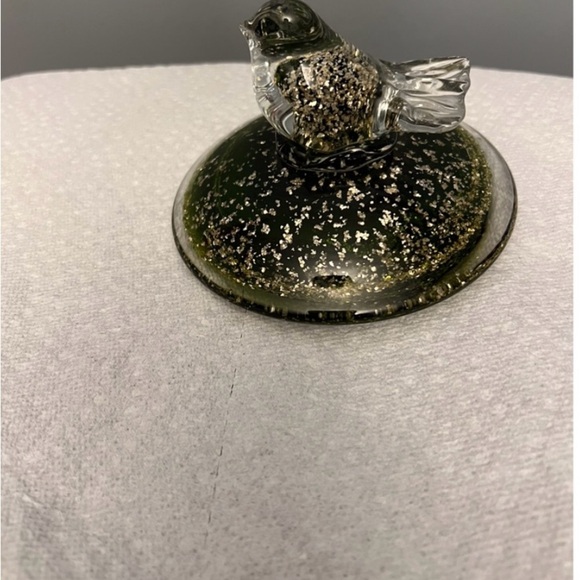 1960's MURANO ITALY ART GLASS GOLD AVENTURINE BIRD DESIGN SCULPTURE PAPERWEIGHT - Picture 7 of 7